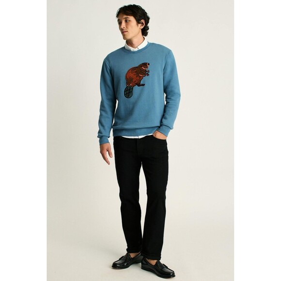 BONOBOS Critter Supersoft Fleece Crew Sweater Embroidered Long Sleeve XL 283309 - Picture 3 of 10